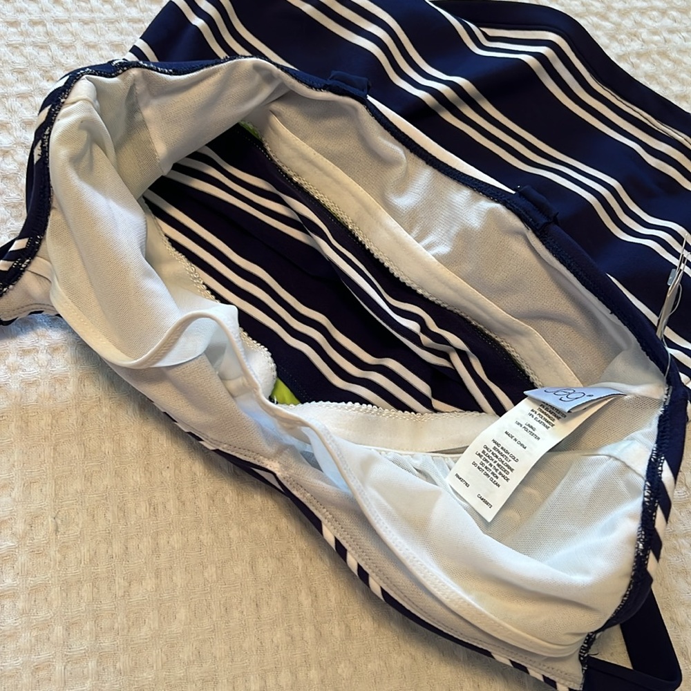 Jag NWT Navy and White Striped Tankini Top Size 32D/DD - Picture 9 of 15